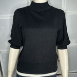 Leith  Short Sleeve Mock Neck Sweater Black Size Small Photo 0