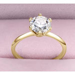 Boutique 2Ct Solitaire Simulated Diamond‎ 14k Gold Plated Silver Engagement Ring Size 10 Photo 15