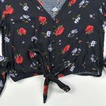 American Eagle  Flowy 3/4 Sleeve Crop top Floral Size XS Photo 2