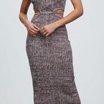 Self-portrait Pinot Space Dye Sleeveless Ribbed Cutout Midi Dress size Large Photo 0