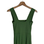 Reformation cassi knit Dress XS Green Ribbed Midi Sleeveless Square Neck slit Photo 10