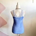 POL Blue Lace Babydoll Tank Top Y2K 2000s Fairycore Coquette Romantic Small Photo 1