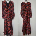 Anthropologie Abstract Wrap Midi Dress Size M Photo 9