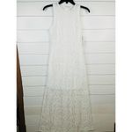 Aura Sleeveless White Lace Crew Neck Maxi Dress Boutique XS Illusion Hem Photo 1