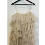 Anthropologie MAEVE by  Tiered Tulle Mini Dress in Taupe Size Large Photo 3