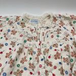 Lanz of Salzburg Sz Small Flannel Nightgown White Christmas Holiday Gingerbread Photo 3