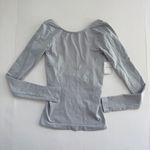 Free People  Low Back Seamless Long Sleeve Grey Lunar Rock Size X-Small/Small NWT Photo 2