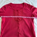 Talbots Vintage Red Button Down Blouse Cardigan Shirt Beaded 90s Granny y2k Photo 3