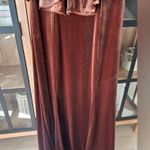 Revelry Riley Convertible Velvet Dress gown rust off shoulder maxi fit flare Orange Size 14 Photo 4