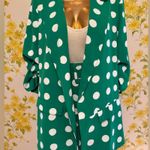 OVI NWT Emerald Polka Dot Blazer Green Polka Dot 2 Piece short suit Set size M Photo 0