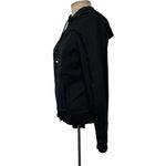 ESCADA SPORT womans size Medium Black hoodie full zip track jacket ruffle trim Photo 2