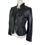 White House | Black Market NWT WHBM Leather Peplum Jacket Black Size M Photo 5