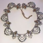 BaubleBar  Elegant Aged Brass Yellow CZ Rhinestone Geometric Statement Necklace Photo 0