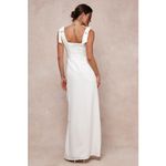 Lulus NWT  Your Sweetie White Tie-Strap Column Maxi Dress Wedding Gala Bride Sz M Photo 2