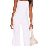 Good American  Denim Vacay White Strappy Jumpsuit nWT $280 Size 1 Photo 0