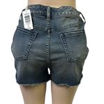 Torrid High Rise Floral Embroidered Denim Raw Hem Blue Jean Shorts Womens 10 Photo 4