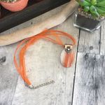 Orange Agate Sterling Silver Necklace Orange Photo 4