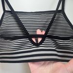 Colsie Women's Ribbed Bralette Striped Black Gray Padded Bra Keyhole Back Small Photo 4