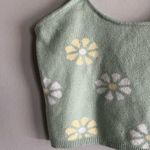 Altar'd State ALTAR’D STATE Cropped Sweater Tank Top Green Daisy Knit Boho soft casual Photo 2