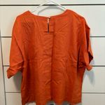 Anne Klein  Orange Linen Short Sleeve Blouse Photo 1
