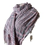 Steve Madden #794  Pink and Gray Woven Blanket Scarf Photo 1