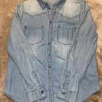 Chambray Button Up Shirt Blue Size M Photo 0