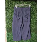 Free People Beach Essential Gaucho Pants Navy Blue Mid Rise Cropped Wide Leg Med Photo 3
