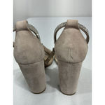 Steve Madden Womans Carrson 6.5 M Pink Suede Rhinestone Band Ankle Strap Heels Photo 4
