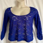 G by Guess  Electric Blue Lace Blouse Photo 0