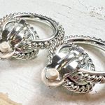 Givenchy Couture Silver Tiered Hoop Clip-On Earrings Photo 4