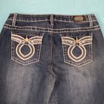 EARL JEAN denim jeans bling embroidered pockets blue vintage bootcut size 8 Photo 3