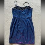 Lulus Women's Shiny Royal Blue Metallic Sleeveless Lined Mini Dress Size Small Photo 13