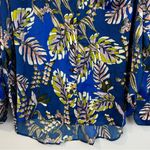 Free People Under The Palms Blue Floral Lightweight Button Down Shirt Size Small Photo 8