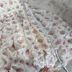 JessaKae Women’s Amelia Dress Sweatheart Neck Puff Sleeve in Cream Floral 1X Pink Photo 14