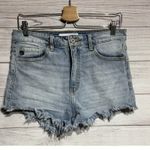 Womens Kancan Cut Off Shorts Cotton Mid Rise Size Large Blue Photo 0