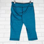 Reebok  Ragnar Training Capri Crop‎ Leggings Athletic Teal REVERSIBLE Large Photo 5