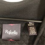 Rafaella Black Quilted Silver Metal Accent Short Sleeve Round Neck Blouse Top Photo 4