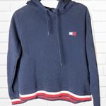 Tommy Hilfiger ‎ Women's Medium Hoodie Cropped Fit Preppy Logo Hooded Photo 0