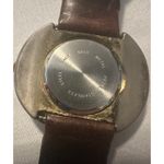 Collezio Quartz Watch White‎ Pearlized Dial Silver Tone Case Brown Leather Band Photo 8