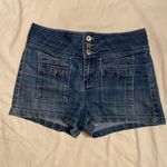 Dollhouse Y2K Vintage Dark Wash High Waist Blue Jean Shorts 9 Nautical Pin Up Photo 0