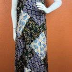 Maeve  Anthropologie Maxi Dress Halter Paisley Patchwork Katrina S Large. E8 Photo 0