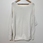 Aerie OFFLINE by  Home Stretch Sweater Size Large White Boatneck Off The Shoulder Photo 4