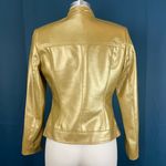 Vertigo Vintage 90s Gold Faux Leather Moto Biker Jacket Photo 2