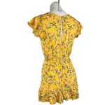 American Eagle  Outfitters Yellow Floral Faux Wrap Ruffle Jumpsuit Romper Size XS Photo 2