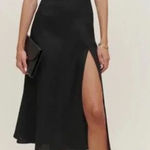 Reformation  Bridgton Linen Dress‎ off the shoulder Midi in Black NWT 4 Photo 0