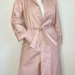London Fog Vintage  Pink Cotton Blend Belted Trench Coat Pea Coat Size 8P Photo 6