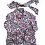 Vintage Alex Colman Sportswear Set: Floral Blouse & Scarf Red Size XL Photo 9