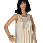 American Vintage Vintage Gilead USA long sleeveless nightgown lace satin in cream size medium Photo 12