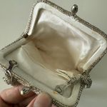 Vintage 50’s Kiss Lock Silver Beaded Clutch Handbag Made in Korea Photo 5