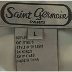 Saint Germain Women's Long Sleeve Button Front White‎ Black Gold Chain Blouse L White Size L Photo 2